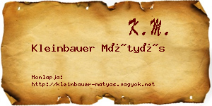 Kleinbauer Mátyás névjegykártya